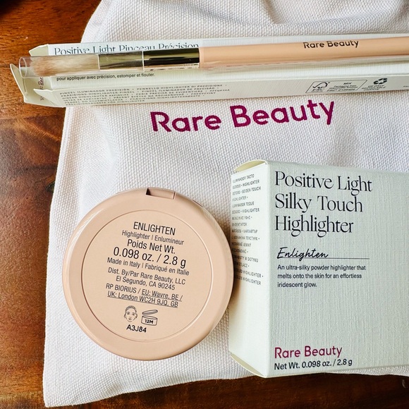 Rare Beauty Positive Light Enlighten Highlighter & Applicator Brush with Bag - Picture 12 of 12